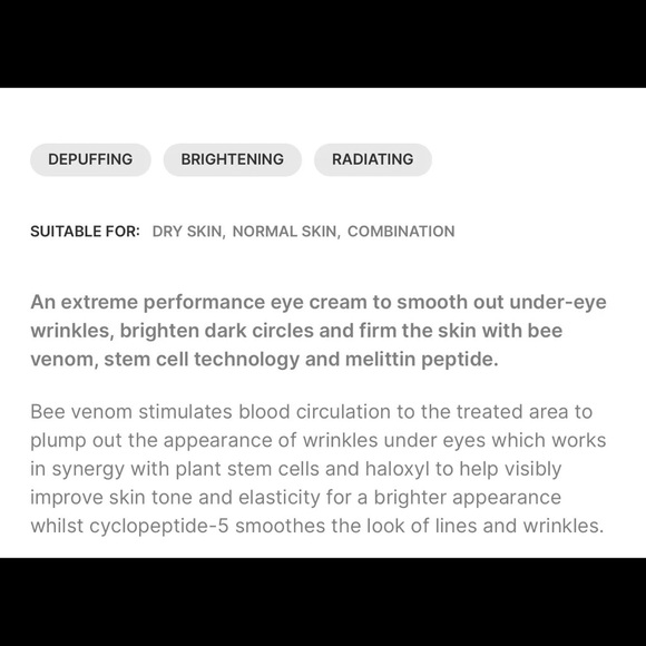 Rodial | Bee Venom Eye Cream - 25 mL // MSRP: $175 - Picture 4 of 5